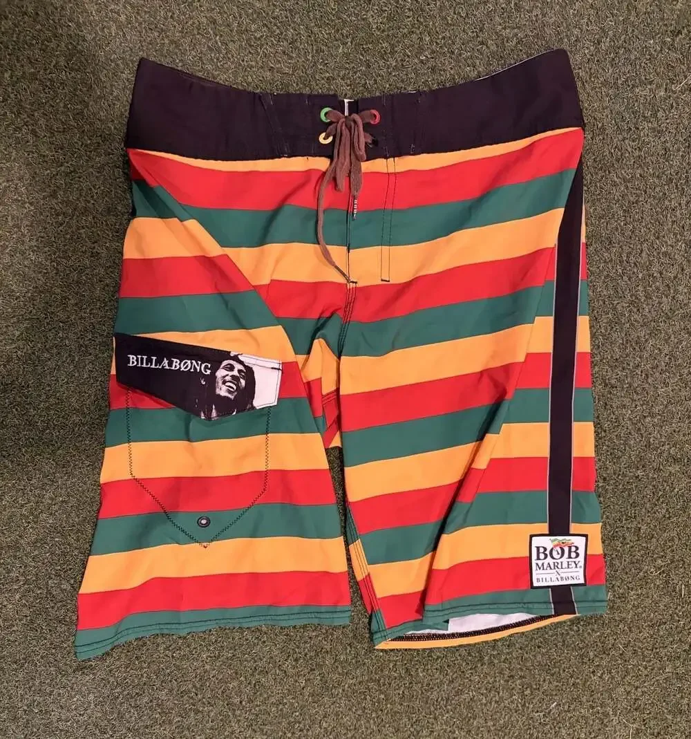 Billabong x Bob Marley Platinum X Recycler Rasta Striped Board Shorts